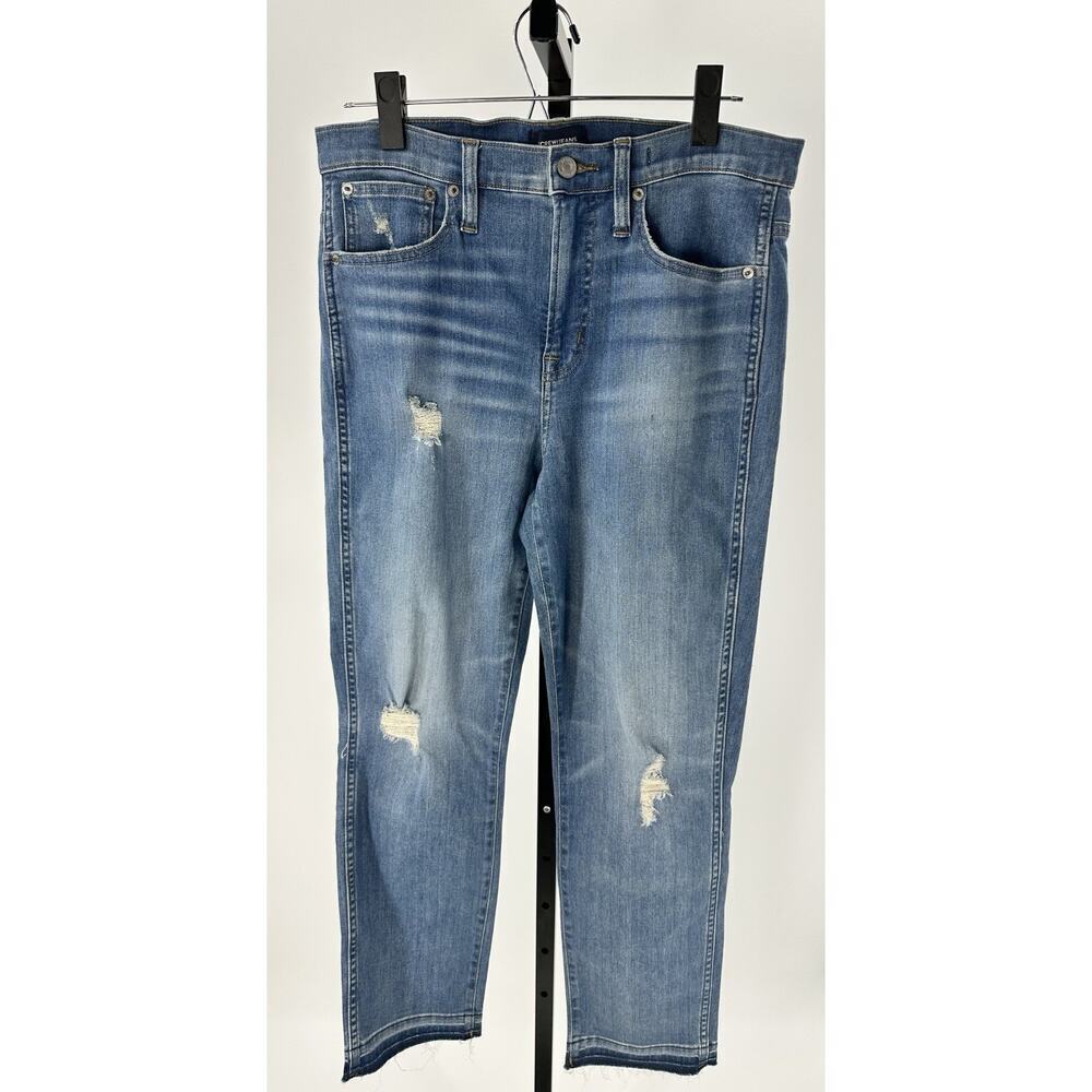 J.Crew Vintage Straight Jeans Women’s 29 Distressed Medium Wash Raw Hem Denim